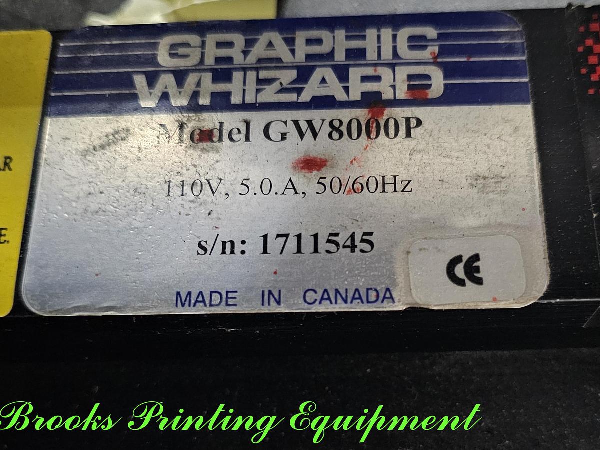 Used Graphic Whizard 8000P, Video