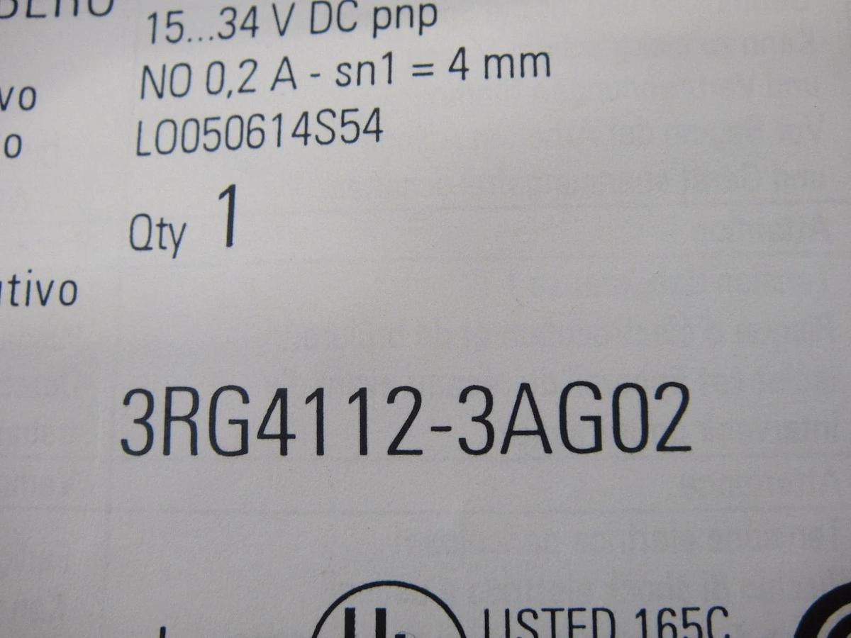 Siemens Inductive Proximity Switch, Part #3RG4112-3AG02