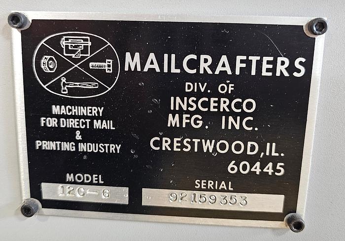 Used Mail Crafter 12C-6 6 Pocket Mail Inserter