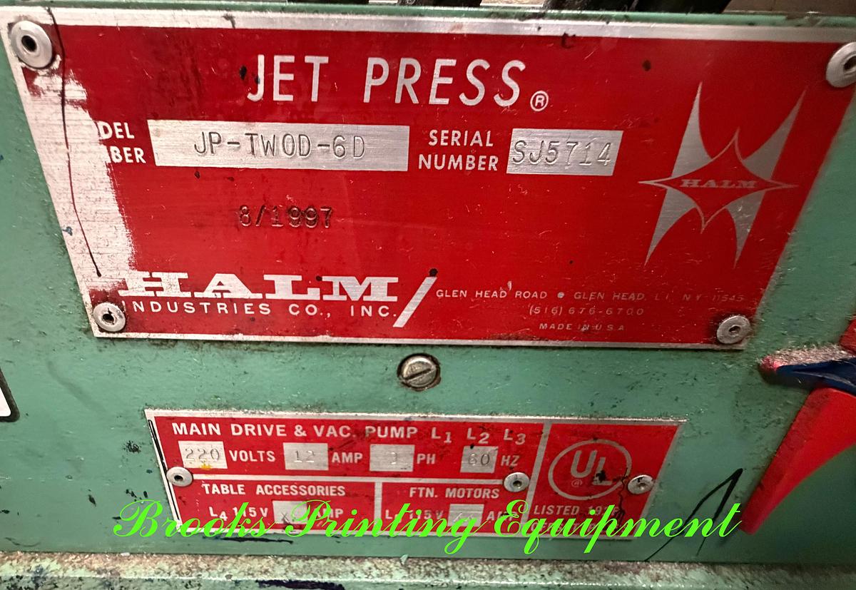 Used Halm Super Jet Press, 1997 Video