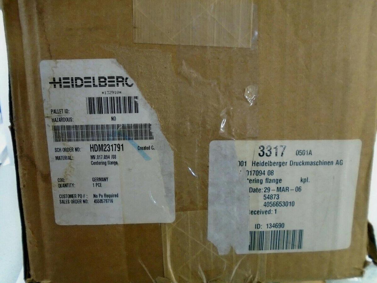 Heidelberg SM  74 Centering Flange, Part #MV.017.094/08