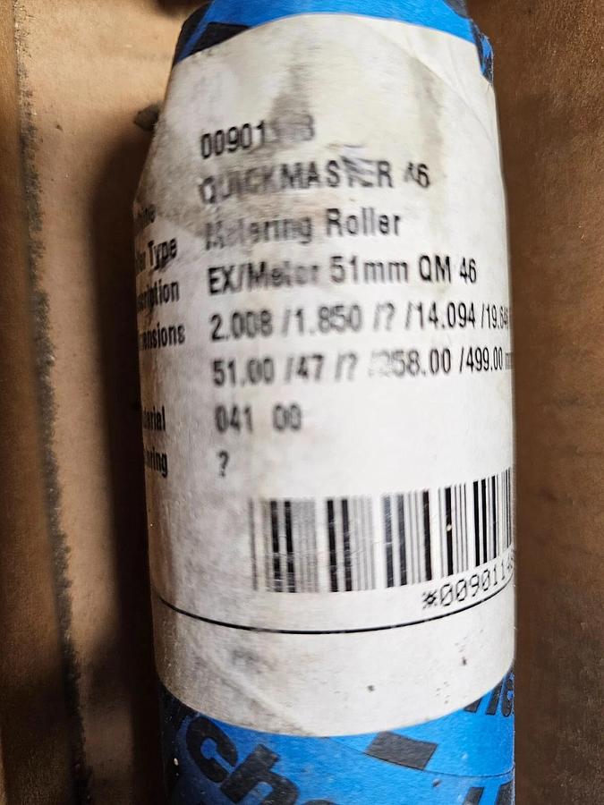 Bottcher Quickmaster 46 1st Unit Metering/Pan Roller, Part #00901134