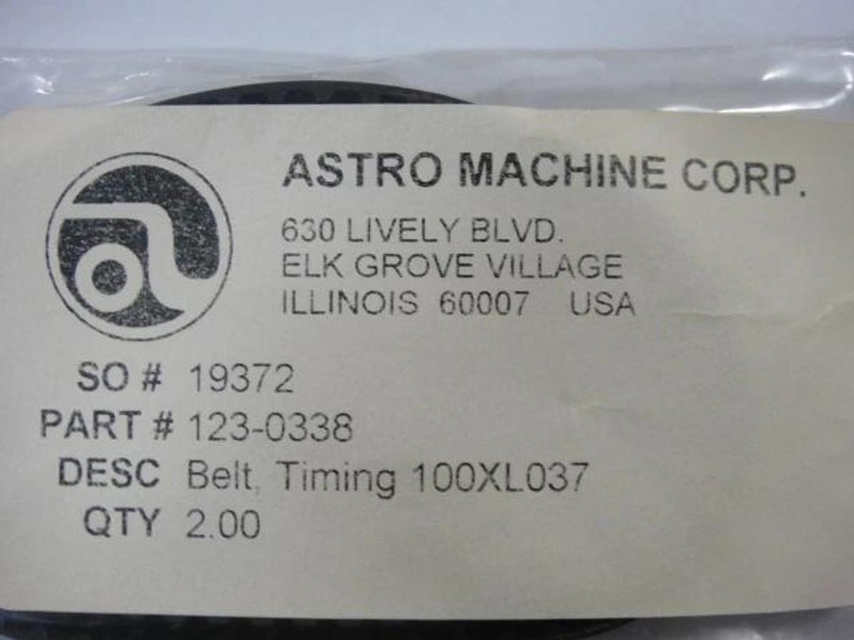 Used Astro Envelope Timing Belt, Part #123-0338