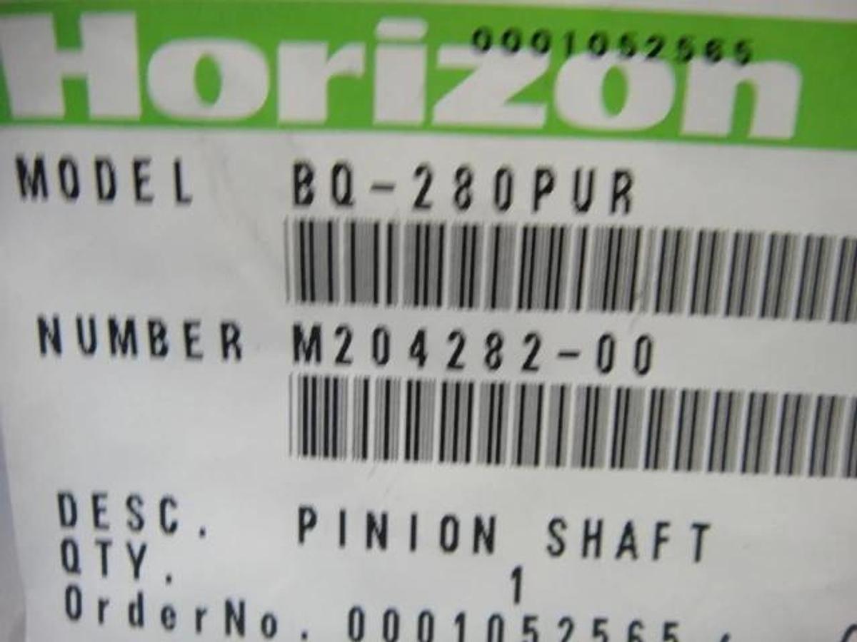Used Horizon BQ 280 PUR Pinion Shaft, Part #M204282-00