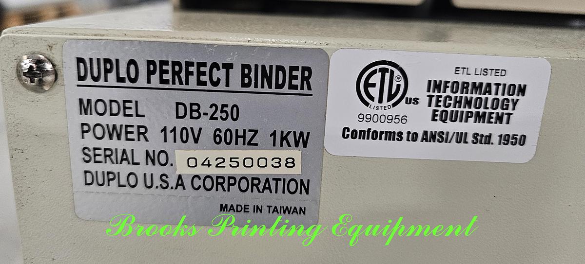 Used Duplo DB-250 Perfect Binder, Video