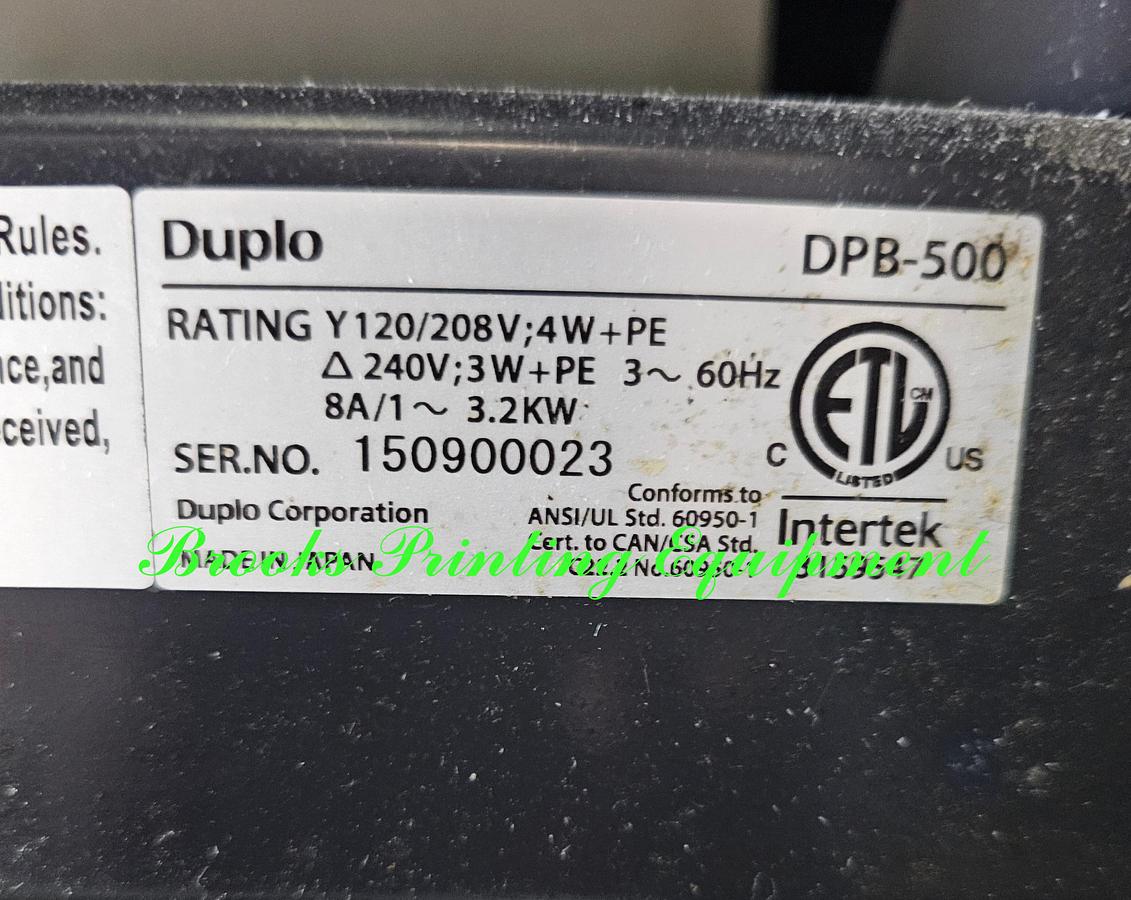 Used Duplo DB-500 Perfect Binder, 2015