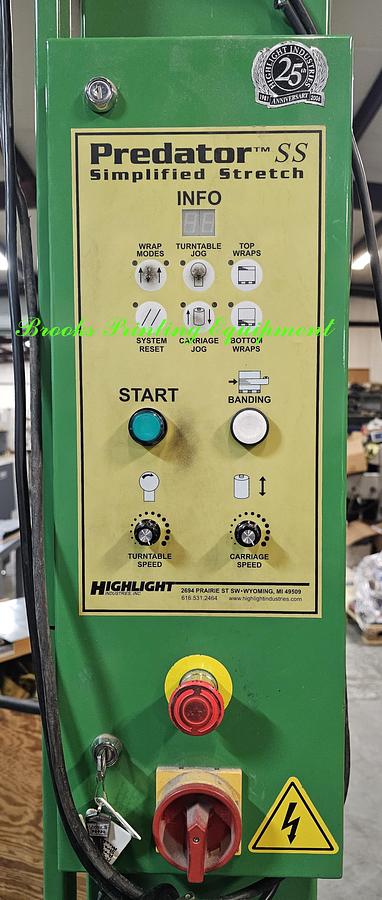 Used Highlight Predator SS Stretch Wrap Machine: Semi Auto Machine