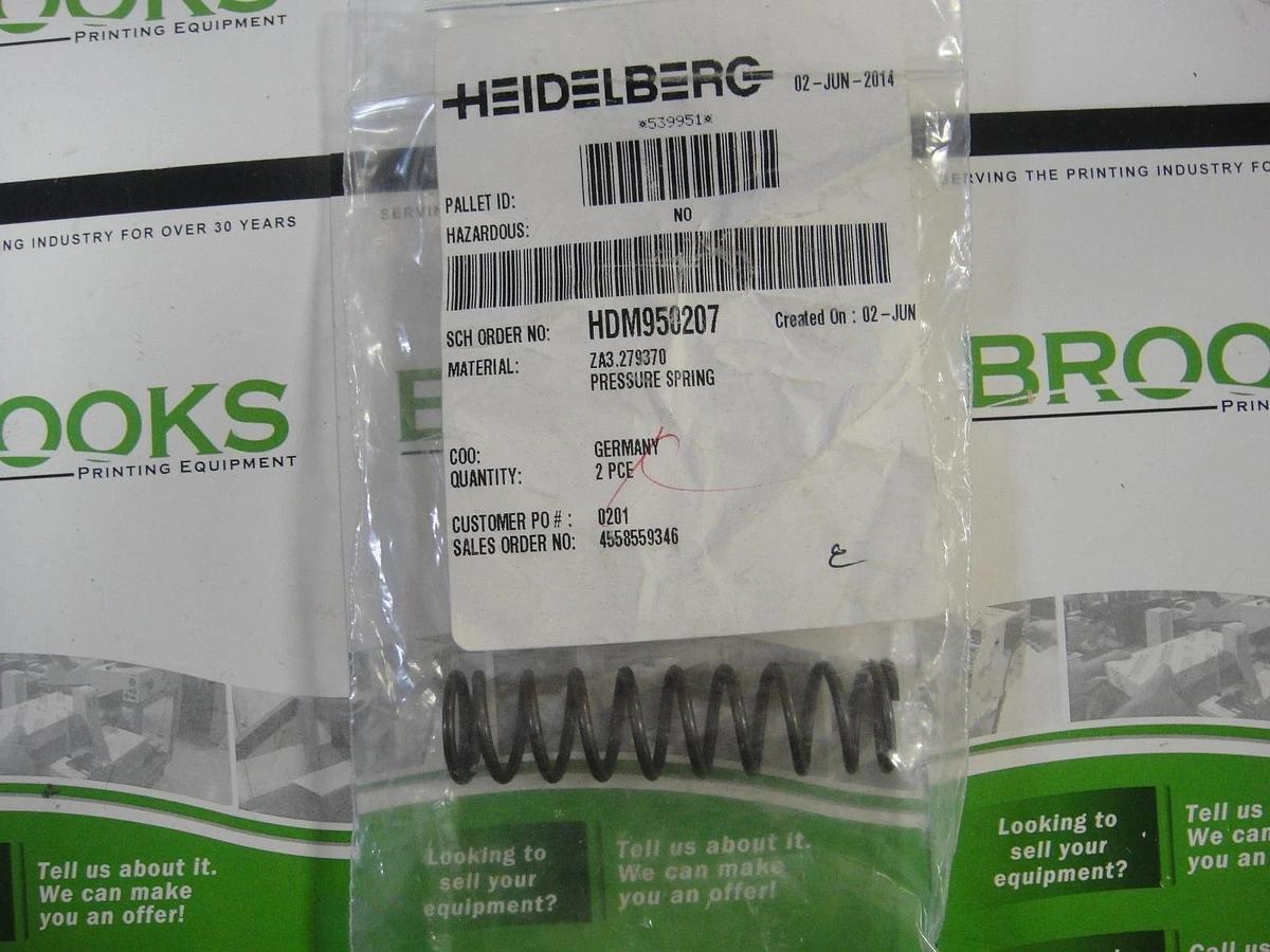 Heidelberg Pressure Spring, Part #ZA3.279370