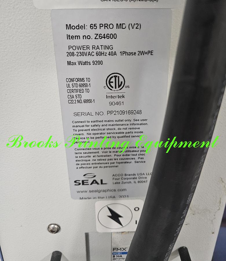 Used Seal 65 Pro MD (V2) Laminator