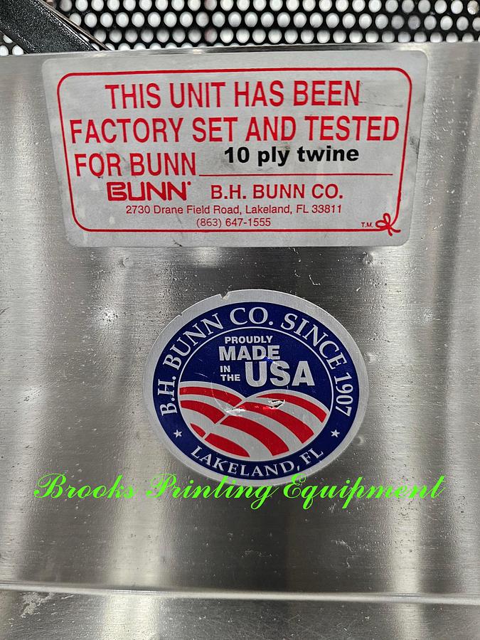 Used Bunn 10 Ply Twine Tying Machine