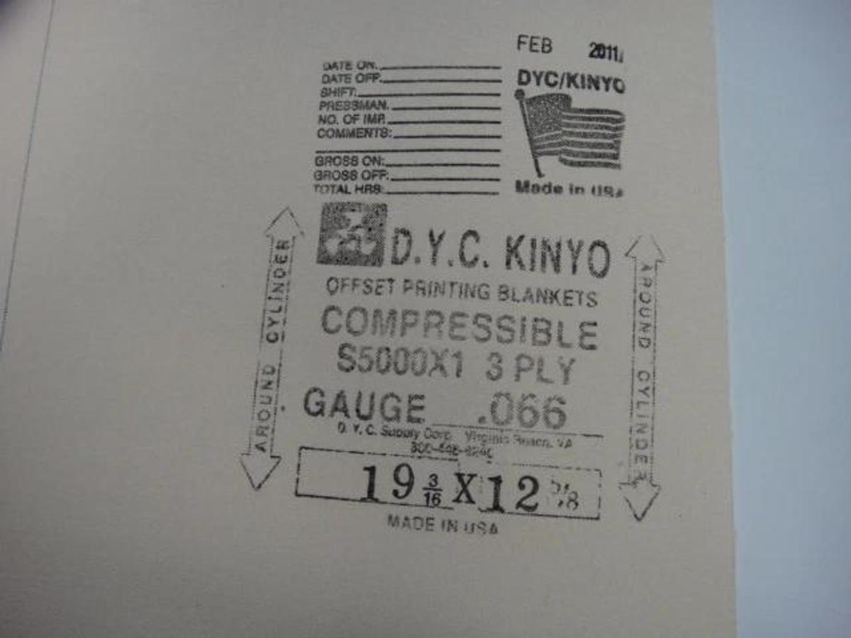 Blanket S5000x1, 3 Ply