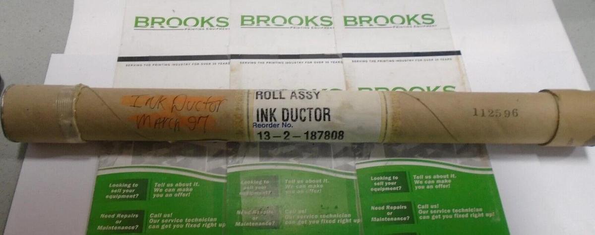 Multigraphics 1330, 1360, 1650, 1650XE Ink Ductor Roller, Part #13-2-187808