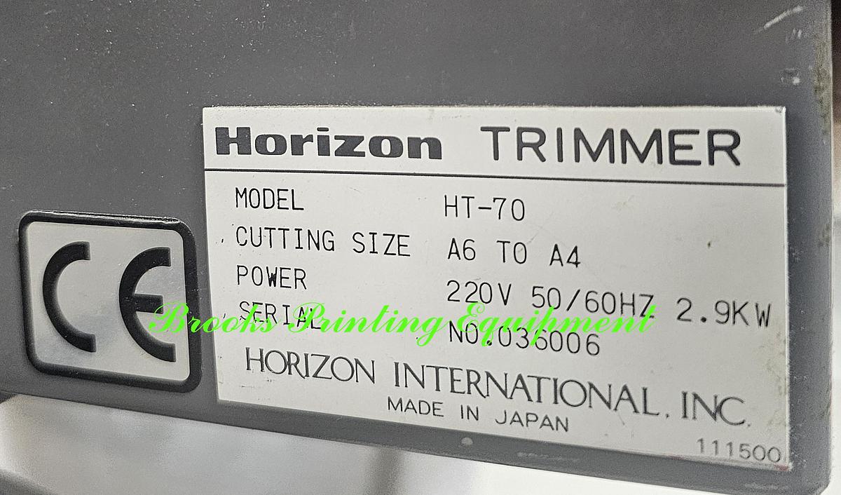 Used Horizon HT-70 Three Knife Trimmer, Video