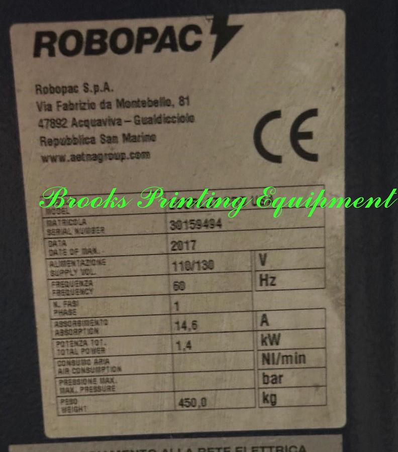 Used Robopac Ecoplat FRD Pallet Wrapper, 2017 Video