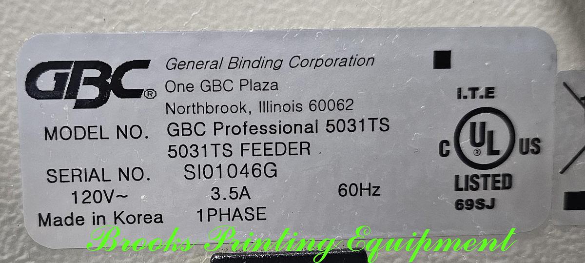 Used GBC 5031TS Roll Laminating System 