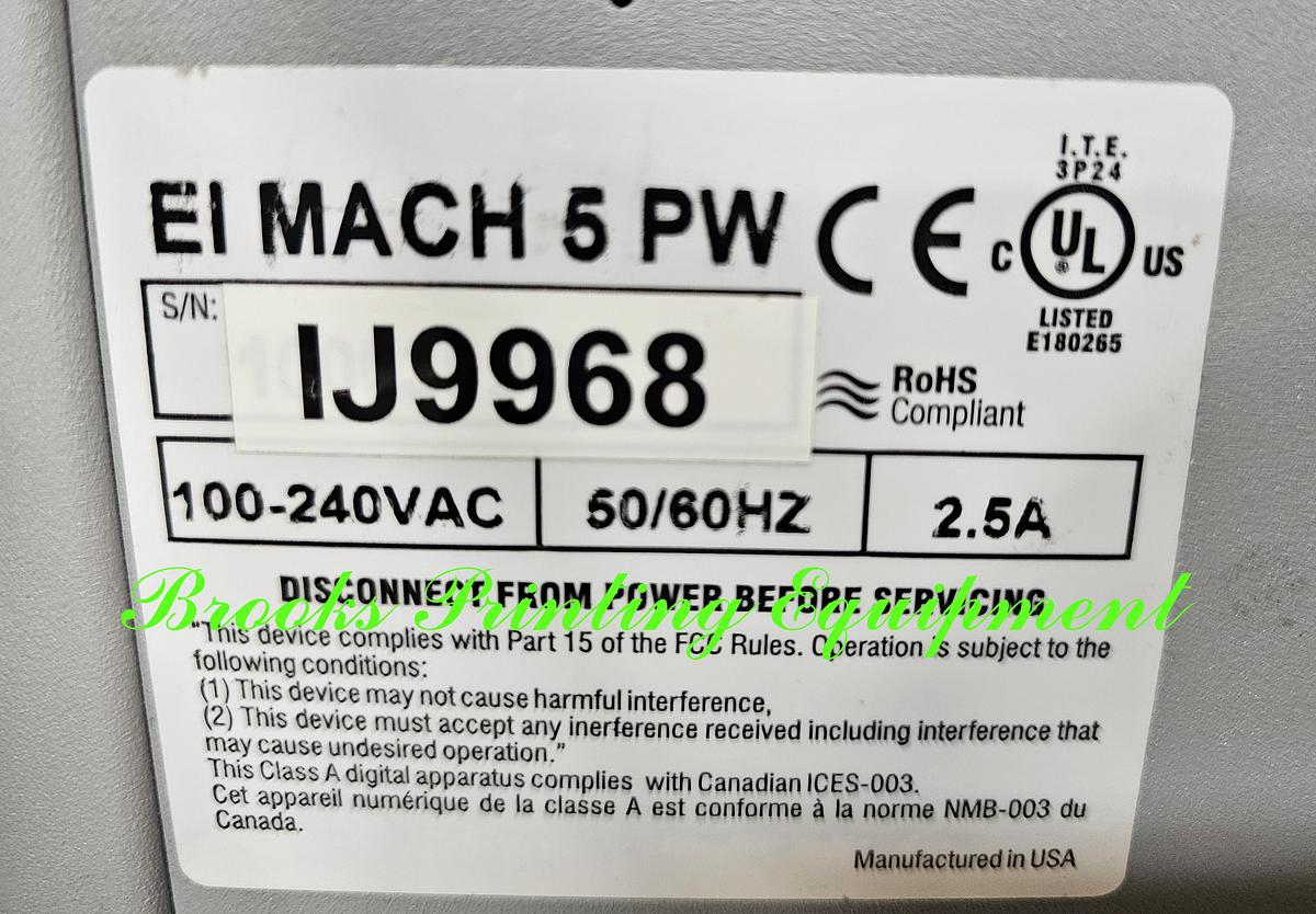 Used Printware iJetColor Mach 5 Inkjet Press w/ Feeder and Delivery Conveyor