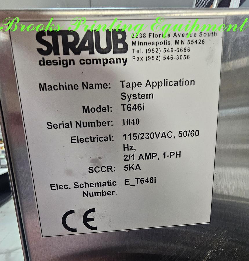 Used Straub T646i Tape Application System
