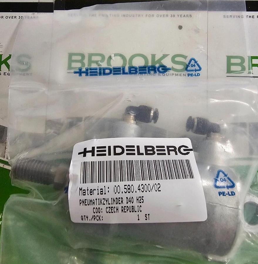 Heidelberg Pneumatic Cylinder D40 H25, Part #00.580.4300102