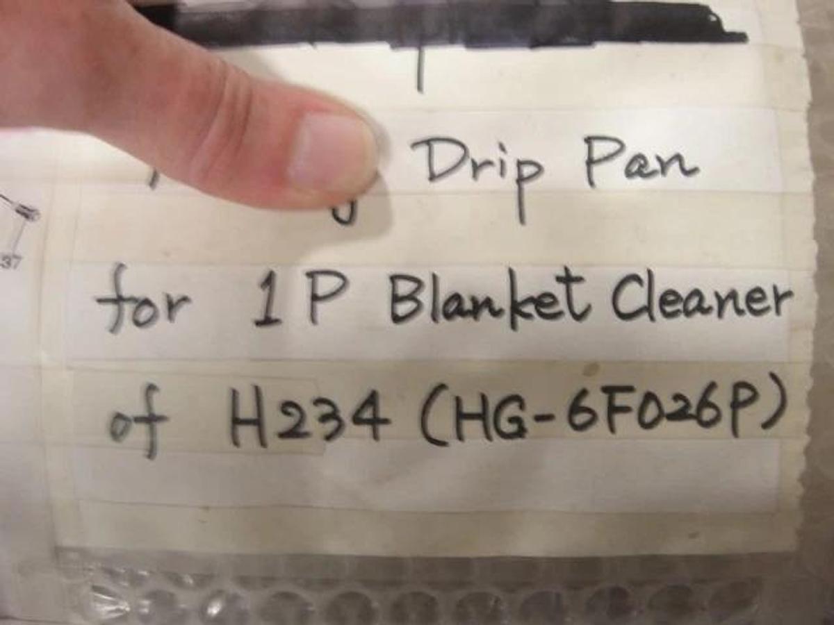 Used Hamada 234 Drip Pan For 1P Blanket Cleaner, Part #HG-6F026P