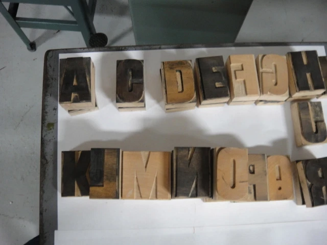 Used Heidelberg Wood Type, $10 Per Letter