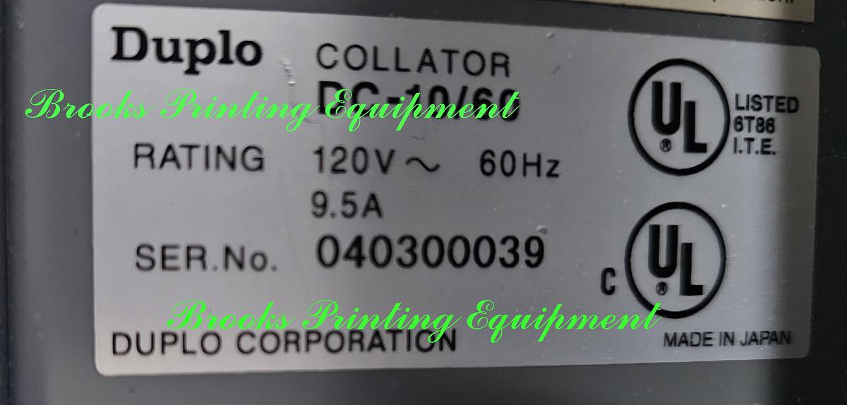 Used Duplo 5000 with One Tower, 2004