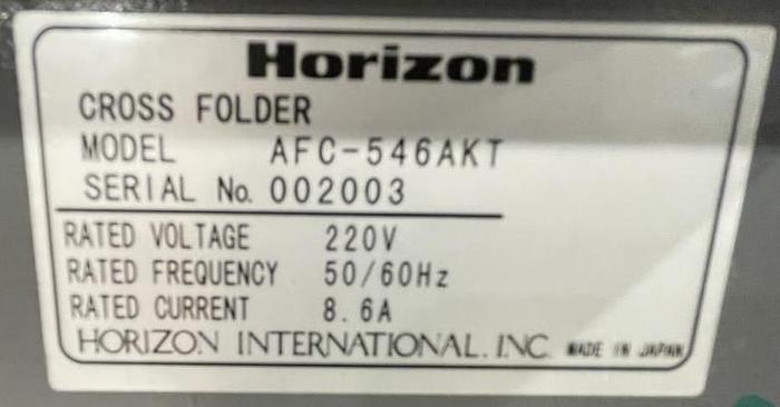 Used Horizon AFC-544 AKT Cross Folder with Horizon Round Pile Feeder Unit, Video