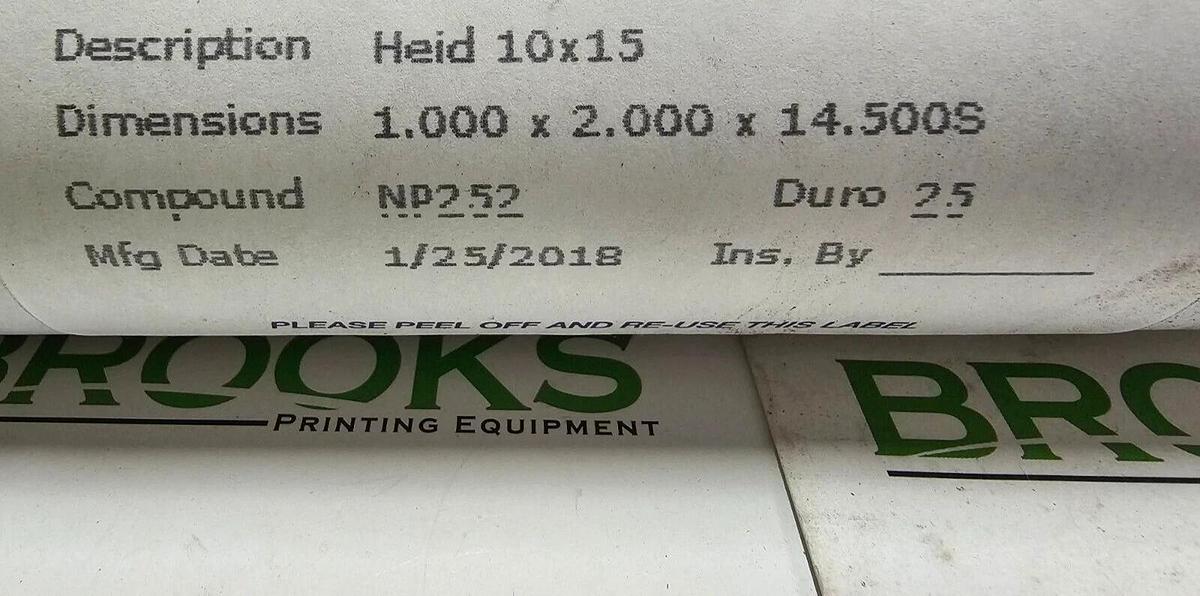 Heidelberg Windmill 10 x 15 Ink Roller