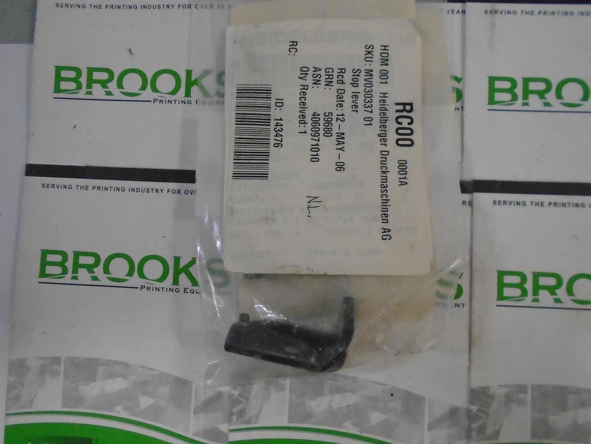 Used Heidelberg Stop Lever, Part #MV.030.337/01