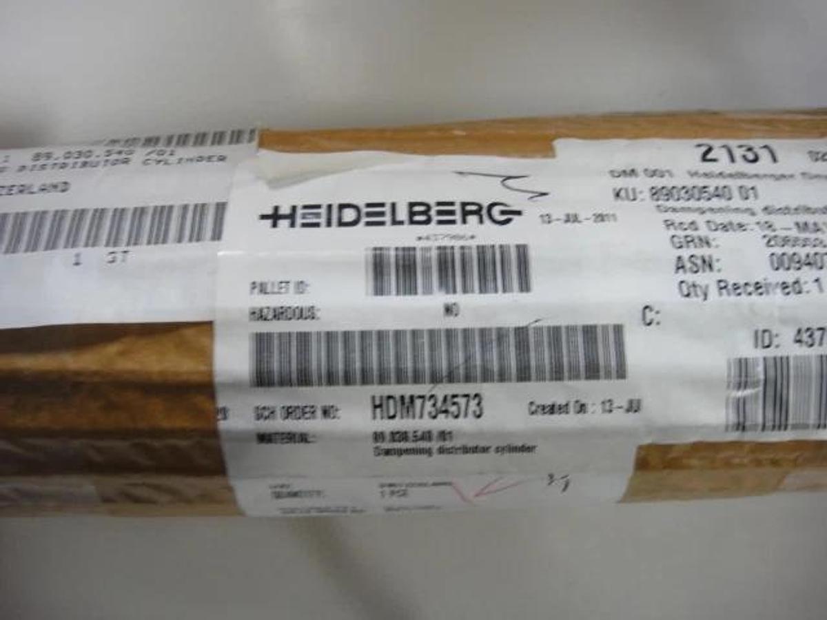 Used Heidelberg GTOZ Dampening Distributor Cylinder, Part #HDM734573