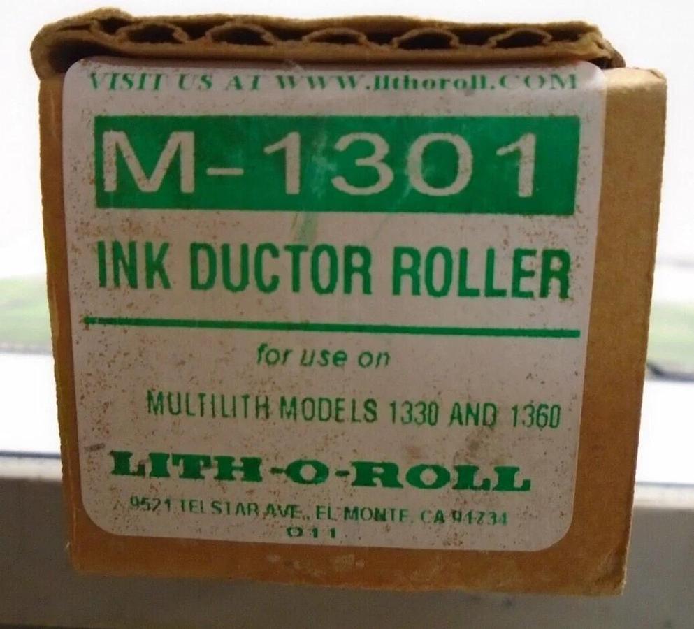 Used Multililth 1830/1360 Ink Ductor Roller, Part #M-1301