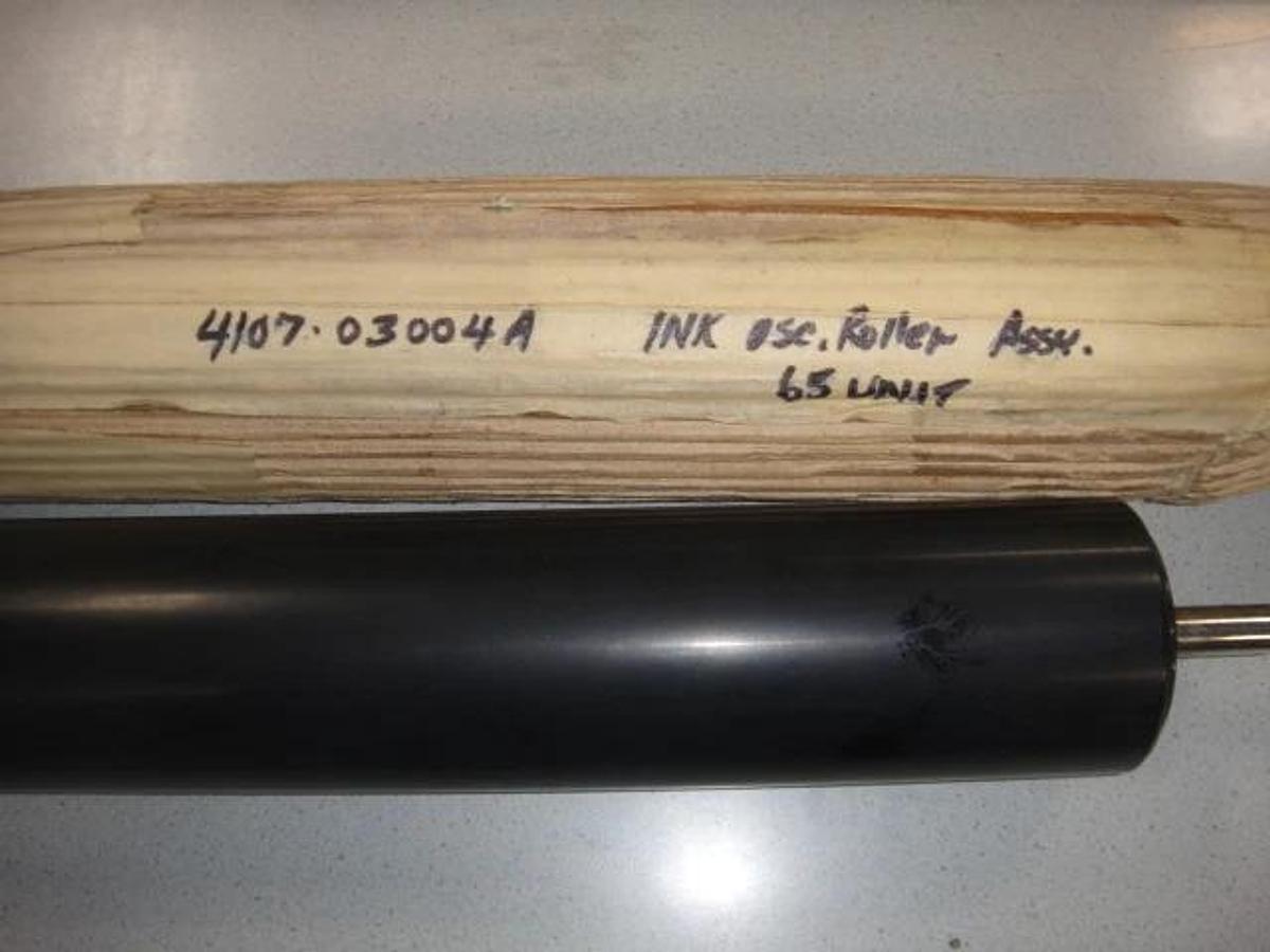 Hamada Ink Oscillator Roller Assembly For 65 Unit, Part #4107-03004A