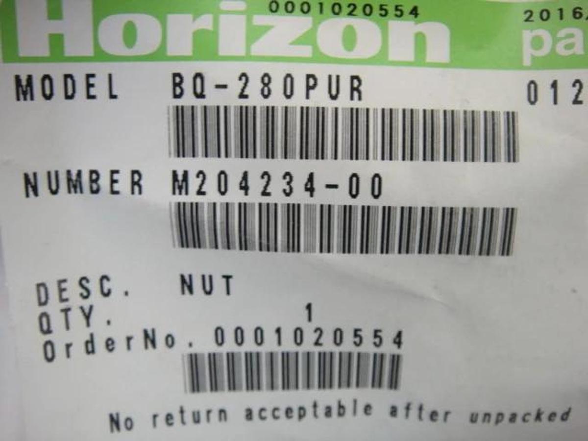 Used Horizon BQ 280 PUR Nut, Part #M204234-00