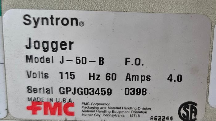 Used Syntron J-50-B 14" x 20" Tilt Jogger