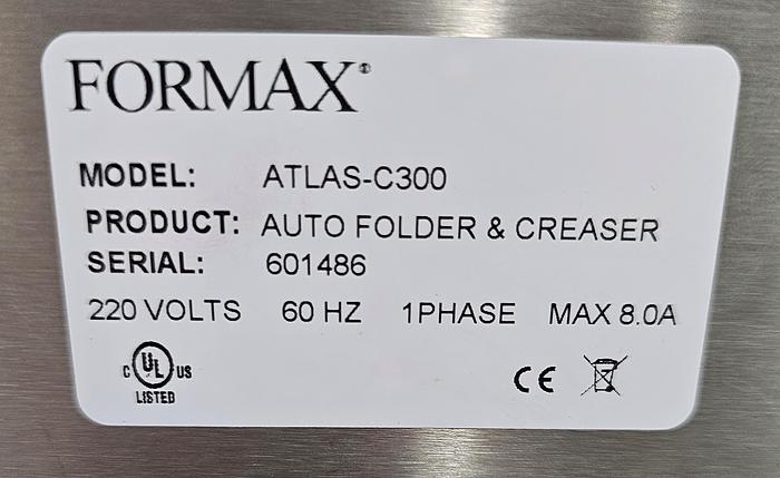 Used Formax Atlas C300 Automatic Creaser/Folder, Video