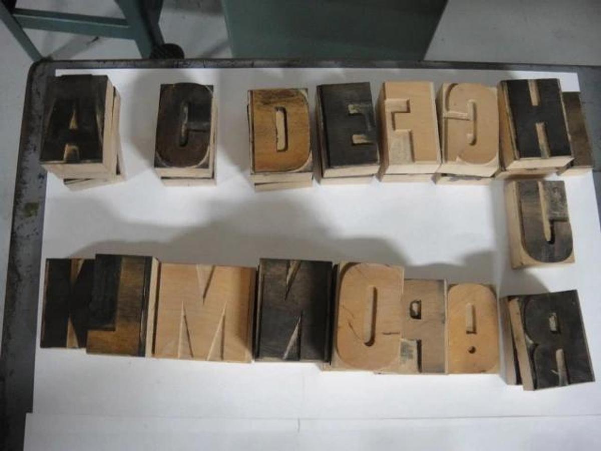 Used Heidelberg Wood Type, $10 Per Letter