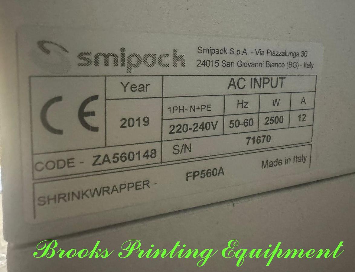 Used Smipack Semi-Automatic L-Sealer FP560A with T450 Tunnel, 2019
