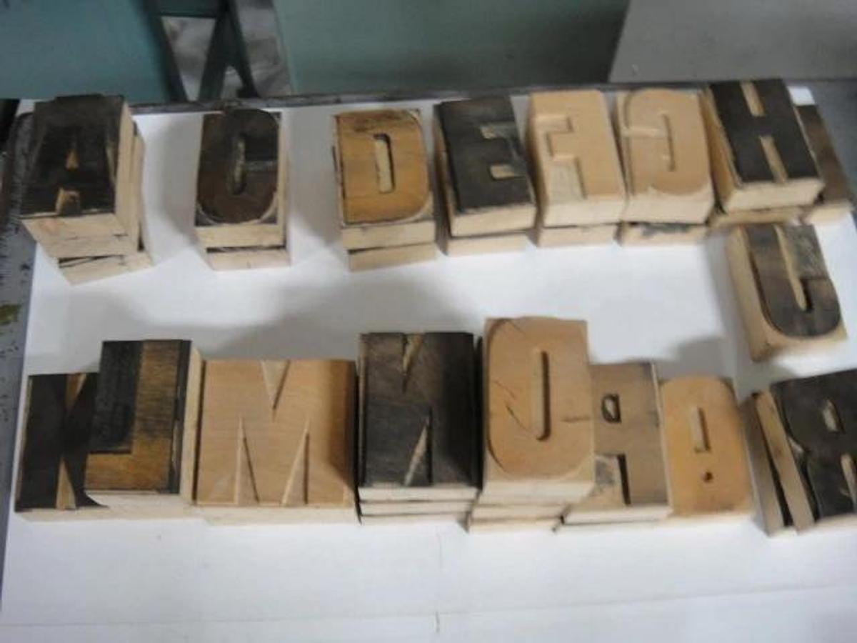 Used Heidelberg Wood Type, $10 Per Letter