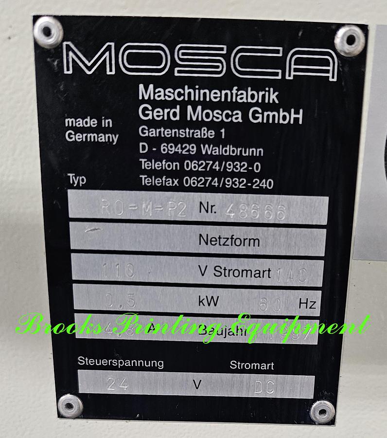 Used Mosca RO-M-P2 Strapping Machine, 1997