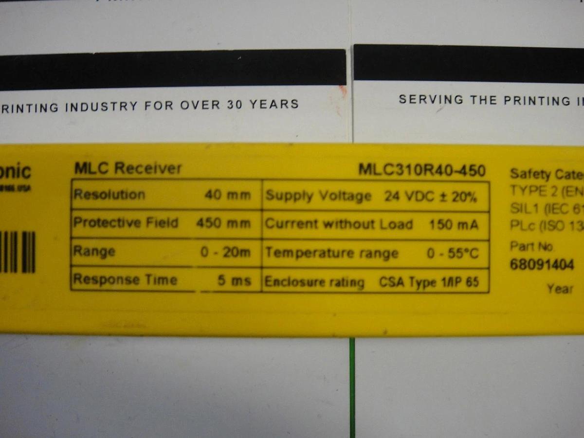 Leuze MLC300T40-450 - Safety light curtain transmitter, 2017    Part #68090404
