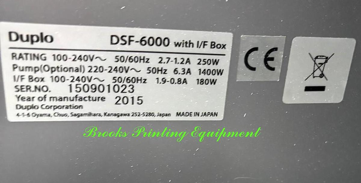 Used Duplo DBMi Saddle System with DSF-6000 Sheet Feeder & Cover Feeder, 2015