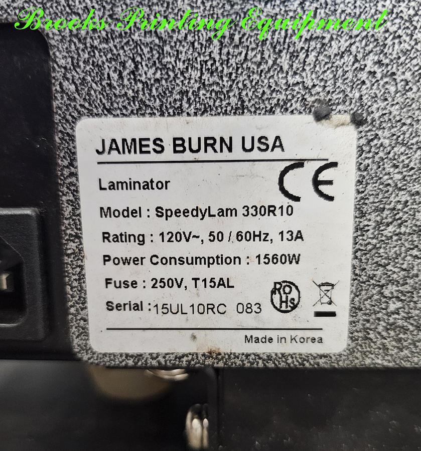 JBI Speedy-Lam 330R-10 Roller Pouch Laminator