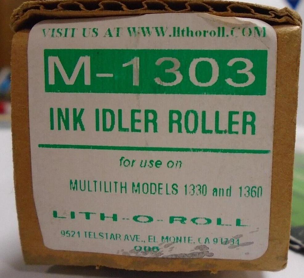 Multililth 1830/1360 Ink Idler Roller, Part #M-1303