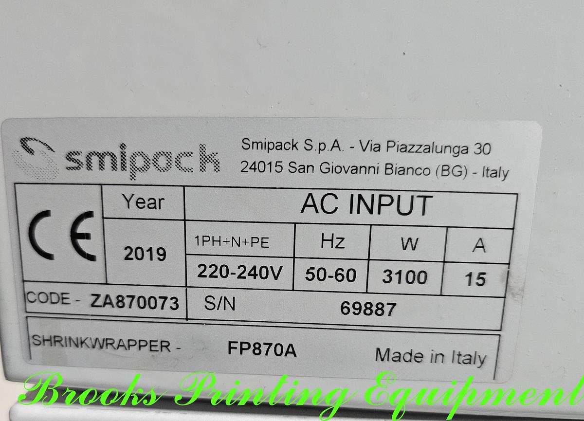 Used Smipack FP870A & T450 Shrink Wrapper, 2019 for Sale at Brooks ...