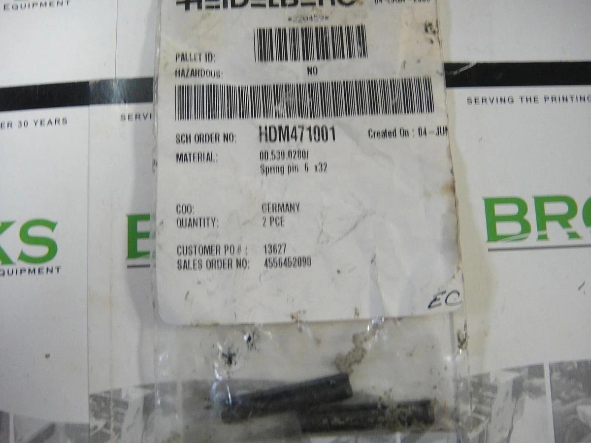 Heidelberg Spring Pin 6 x 32, Part #00.530.0267