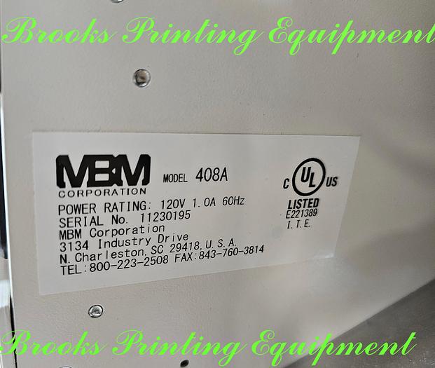 Used MBM 408A Automatic Folder, Video