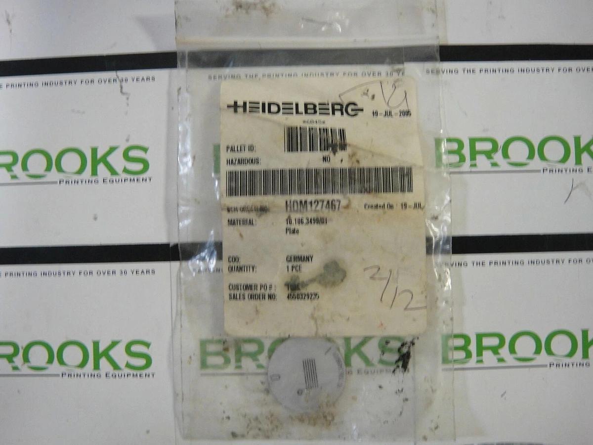 Heidelberg Plate, Part #10.106.3499/01