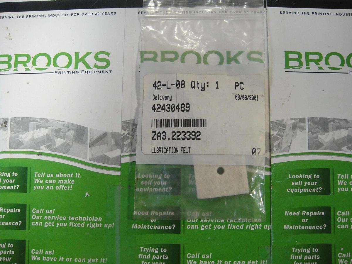 Used Heidelberg Lubrication Felt, Part #ZA3.223392