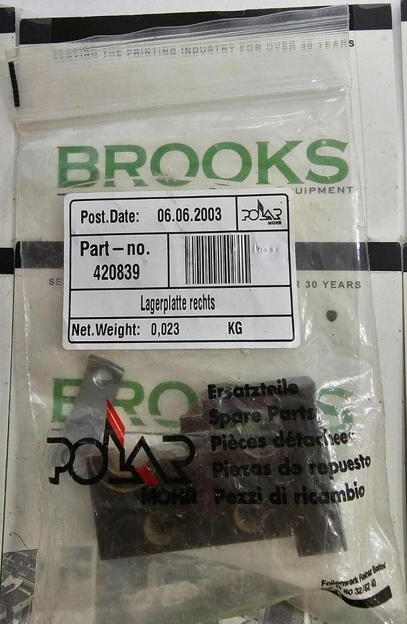 Used Polar Bearing Plate, Part #420839