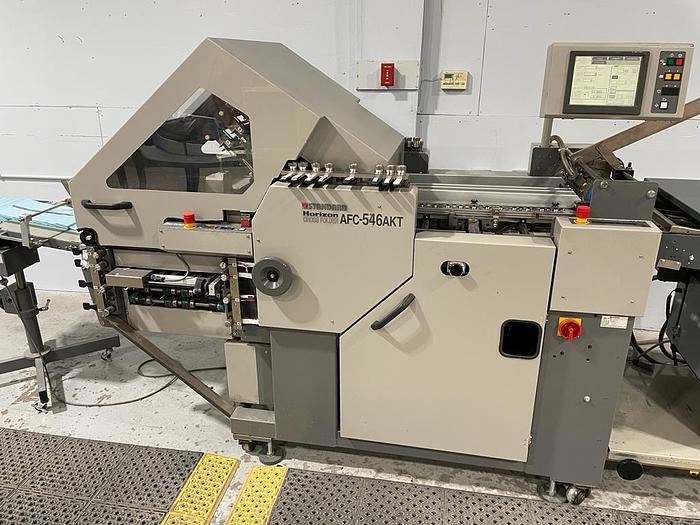 Used Horizon AFC-544 AKT Cross Folder with Horizon Round Pile Feeder Unit, Video