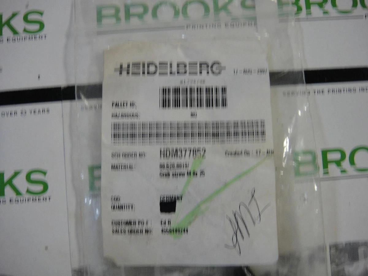 Heidelberg Grub Screw M 8 x 25, Part #00.520.0019